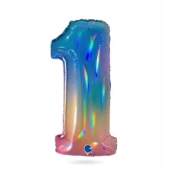 Nafukovací balónek číslo 1 dúhový 102 cm