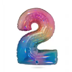 Nafukovací balónek číslo 2 dúhový 102 cm