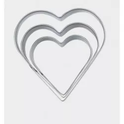 Sada vykrajováčov srdiečok o 4 / 5 / 6 cm