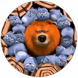 Jedlý papier Medved a lumíci vo dreve 19,5 cm