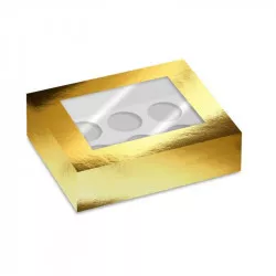 Krabička na 2 cupcaky – zlatá