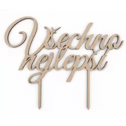 Drevený zápich Všetko najlepšie 15 cm