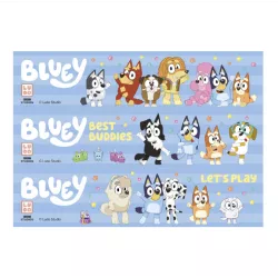 Dekoratívne pásky na tortu z fondantového papiera Bluey & Bingo, 14,8 × 21 cm
