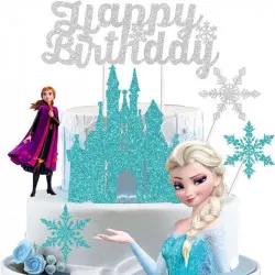 Zápich na tortu „Happy Birthday Elsa“, 7 ks