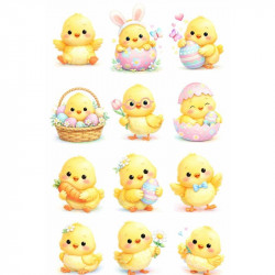 Jedlý papier na vyrezanie – veľkonočné kuriatko A4