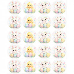 Jedlý papier na muffiny A4 – výrezy s veľkonočnými zvieratkami