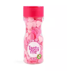 Cukrová dekorácia „Ružové srdiečka“ – 50 g – bezlepková