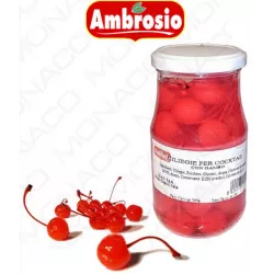 Koktejlové třešně v marasku se stopkou 365g/sklo, 180g/pevný podíl