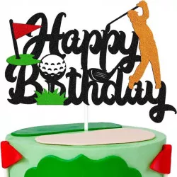 Zápich na tortu „Happy Birthday“ golf, 5 ks