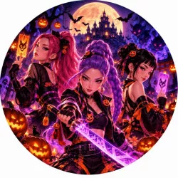 Jedlý papier K-pop halloweenskej lovkyne démonov, 19,5 cm