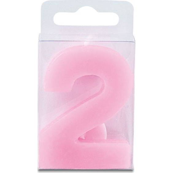 E-shop Sviečka v tvare číslice 2 – mini, ružová