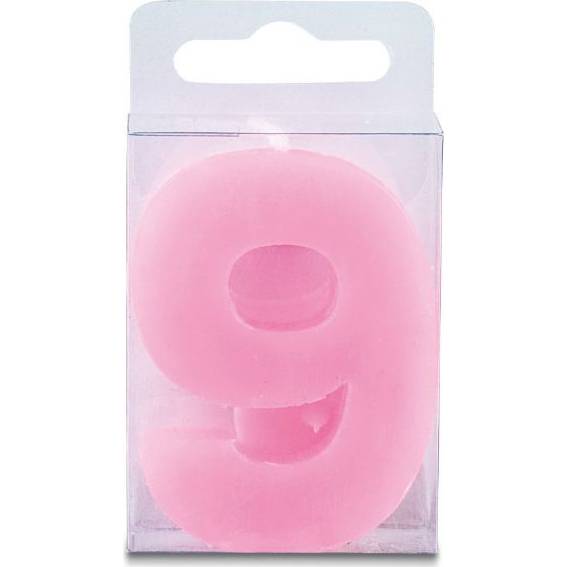 E-shop Sviečka v tvare číslice 9 – mini, ružová