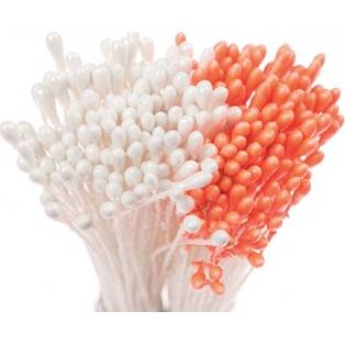 E-shop Perleťové piestiky – biele, oranžové