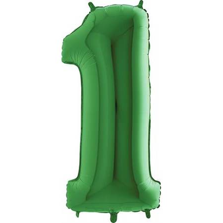 E-shop Nafukovací balónik číslo 1 zelený 102 cm extra veľký