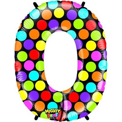 E-shop Nafukovací balónik číslo 0 farebný 102 cm extra veľký