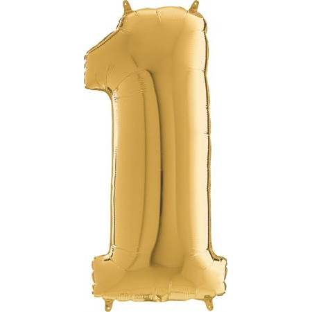 E-shop Nafukovací balónik číslo 1 zlatý 66 cm