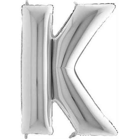 E-shop Nafukovací balónik písmeno K strieborné 102 cm