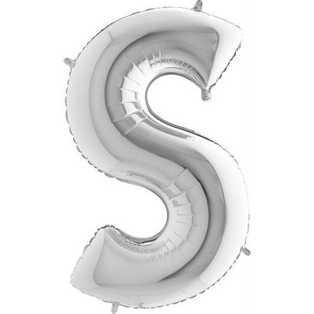 E-shop Nafukovací balónik písmeno S strieborné 102 cm