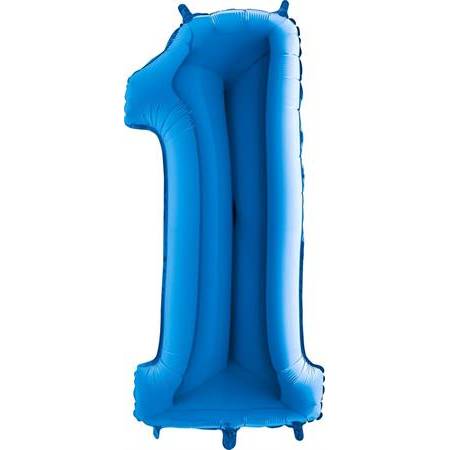 E-shop Nafukovací balónik číslo 1 modrý 102 cm extra veľký