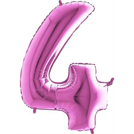 E-shop Nafukovací balónik číslo 4 ružový 102 cm extra veľký