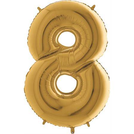 E-shop Nafukovací balónik číslo 8 zlatý 102 cm extra veľký