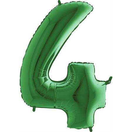 E-shop Nafukovací balónik číslo 4 zelený 102 cm extra veľký