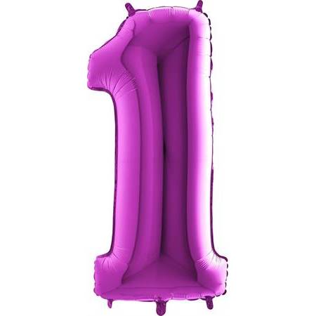 E-shop Nafukovací balónik číslo 1 fialový 102 cm extra veľký