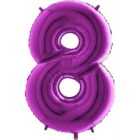 E-shop Nafukovací balónik číslo 8 fialový 102 cm extra veľký