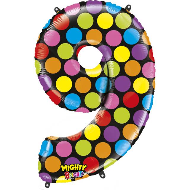 E-shop Nafukovací balónik číslo 9 farebný 102 cm extra veľký