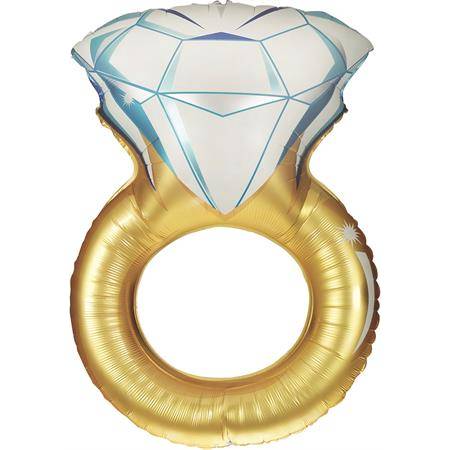 E-shop Nafukovací balónik prstienok zlatý s diamantom 94 cm