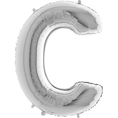 E-shop Nafukovací balónik písmeno C strieborné 102 cm