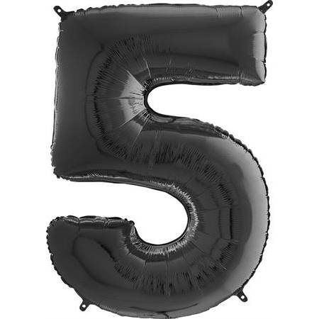 E-shop Nafukovací balónik číslo 5 čierny 66 cm