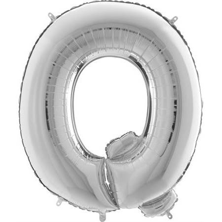 E-shop Nafukovací balónik písmeno Q strieborné 102 cm