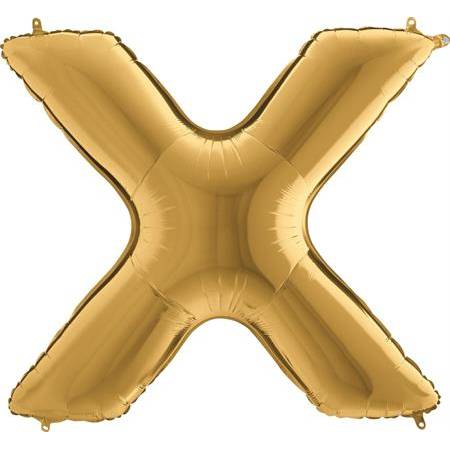 E-shop Nafukovací balónik písmeno X zlaté 102 cm