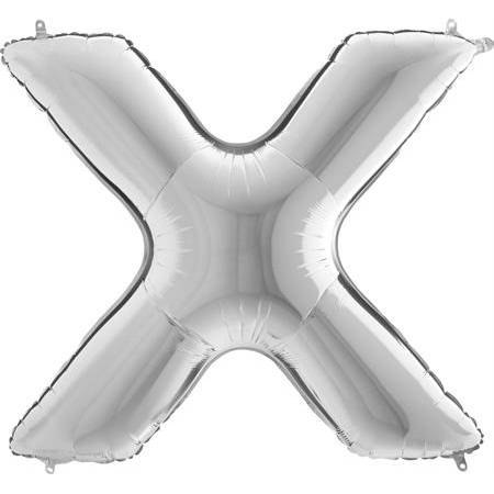 E-shop Nafukovací balónik písmeno X strieborné 102 cm