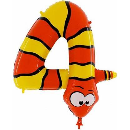 E-shop Nafukovací balónik had číslo 4 pre deti 102 cm