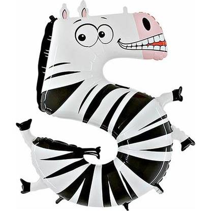 E-shop Nafukovací balónik zebra číslo 5 pre deti 102 cm