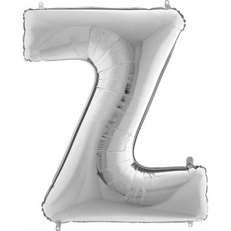E-shop Nafukovací balónik písmeno Z strieborné 102 cm