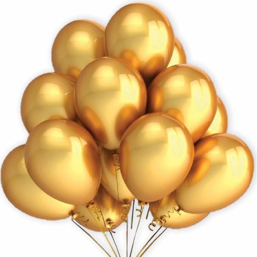 E-shop 7 ks balónikov zlatá metalíza