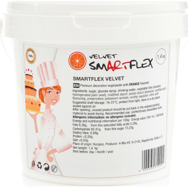 E-shop Smartflex Velvet Pomeranč 1,4 kg (Potahovací a modelovací hmota na dorty)