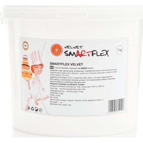 E-shop Smartflex Velvet Pomeranč 7 kg (Potahovací a modelovací hmota na dorty)
