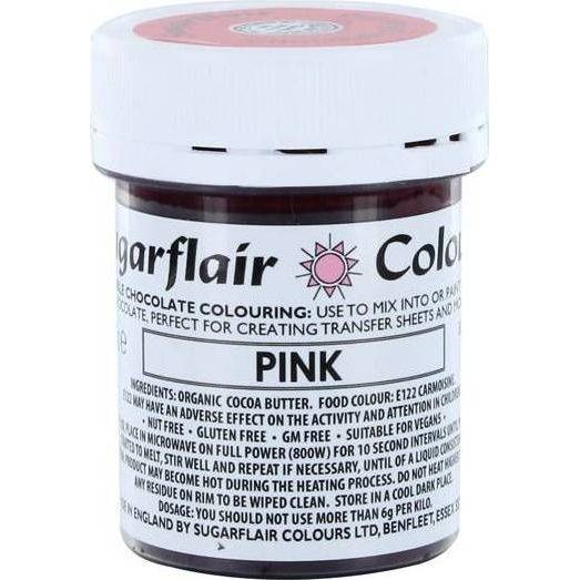 E-shop Barva do čokolády na bázi kakaového másla Sugarflair Pink (35 g)