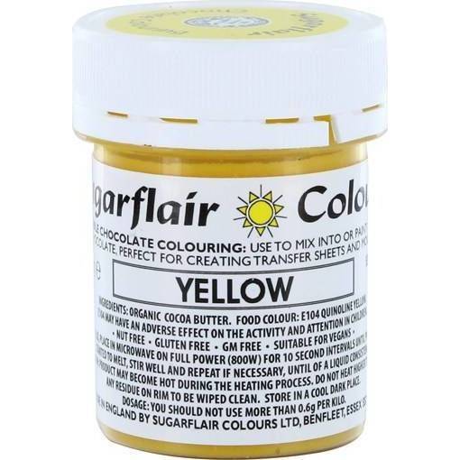 E-shop Barva do čokolády na bázi kakaového másla Sugarflair Yellow (35 g)