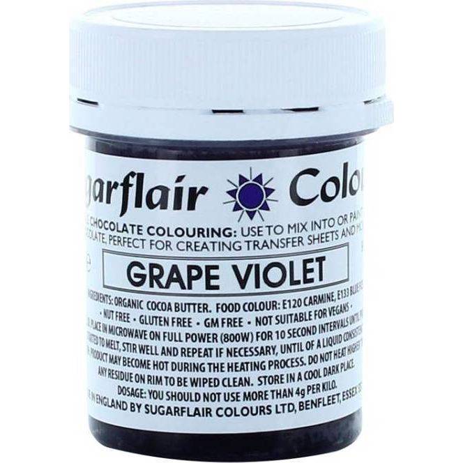 E-shop Barva do čokolády na bázi kakaového másla Sugarflair Grape Violet (35 g)