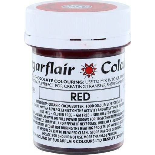 E-shop Barva do čokolády na bázi kakaového másla Sugarflair Red (35 g)