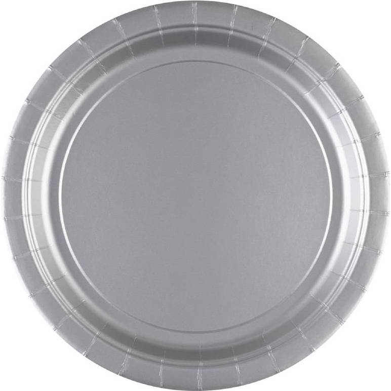 E-shop Papierový tanier 8 ks strieborný 22,8 cm
