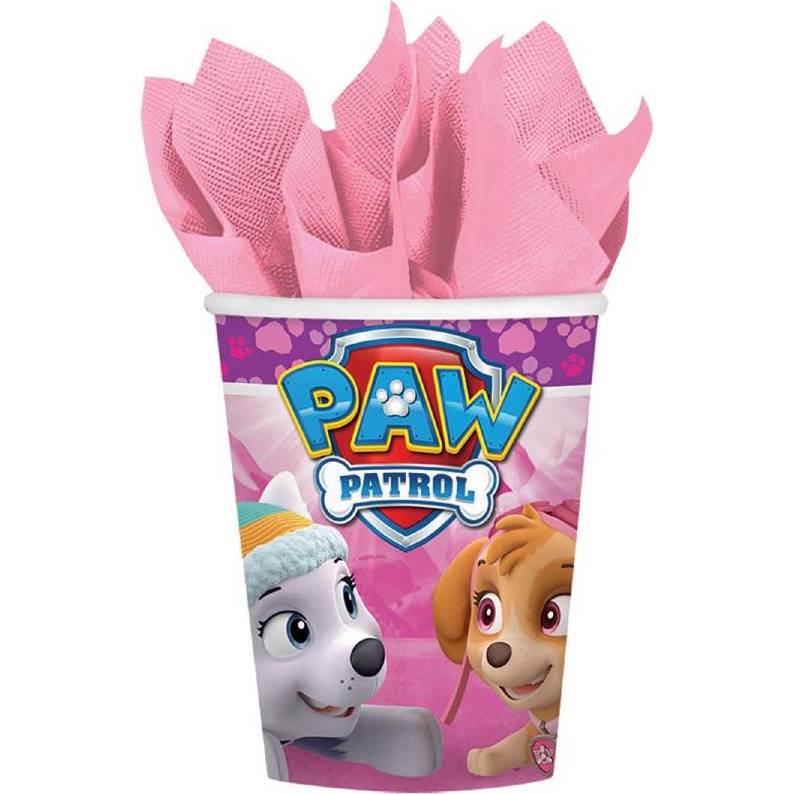 E-shop Poháriky papierové 8 ks Paw Patrol ružové 250 ml