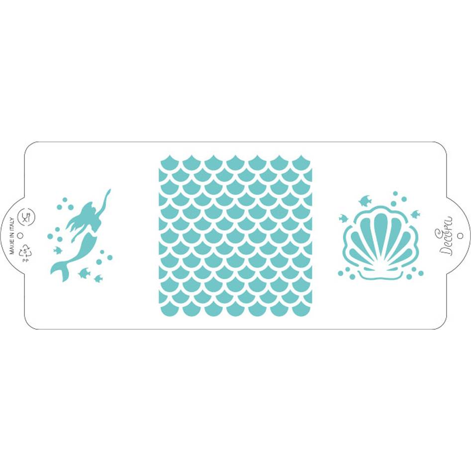 E-shop Stencil šablóna na tortu 10 × 25 cm rybie šupiny – morská víla