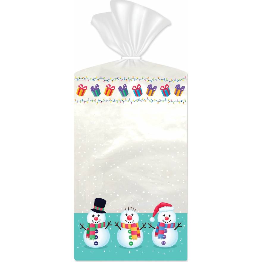 E-shop Vrecúško na sladkosti a čokoládu 10 ks 21 × 11 cm snehuliaky