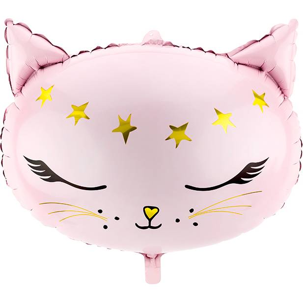 E-shop Fóliový balónik mačka ružová 48 × 36 cm